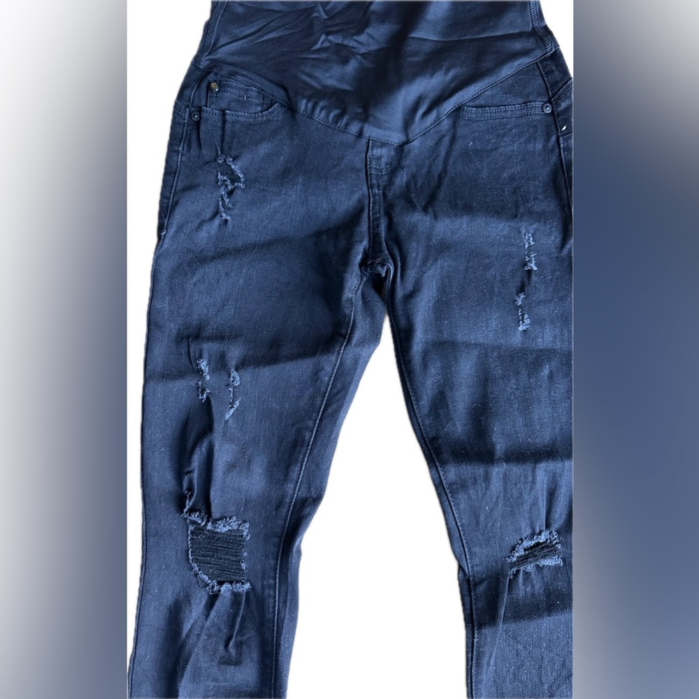 Pinkblush Maternity Black Distressed Jeans - Picture 4 of 7